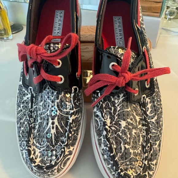 Sperry Red and Black Top-Sider Size 7.5 - Picture 1 of 14